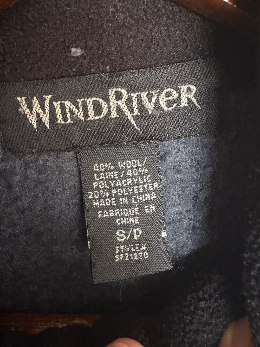 Windriver 40% Wool Quarter Zip Pullover Sweater Small Navy Blue - Picture 2 of 6